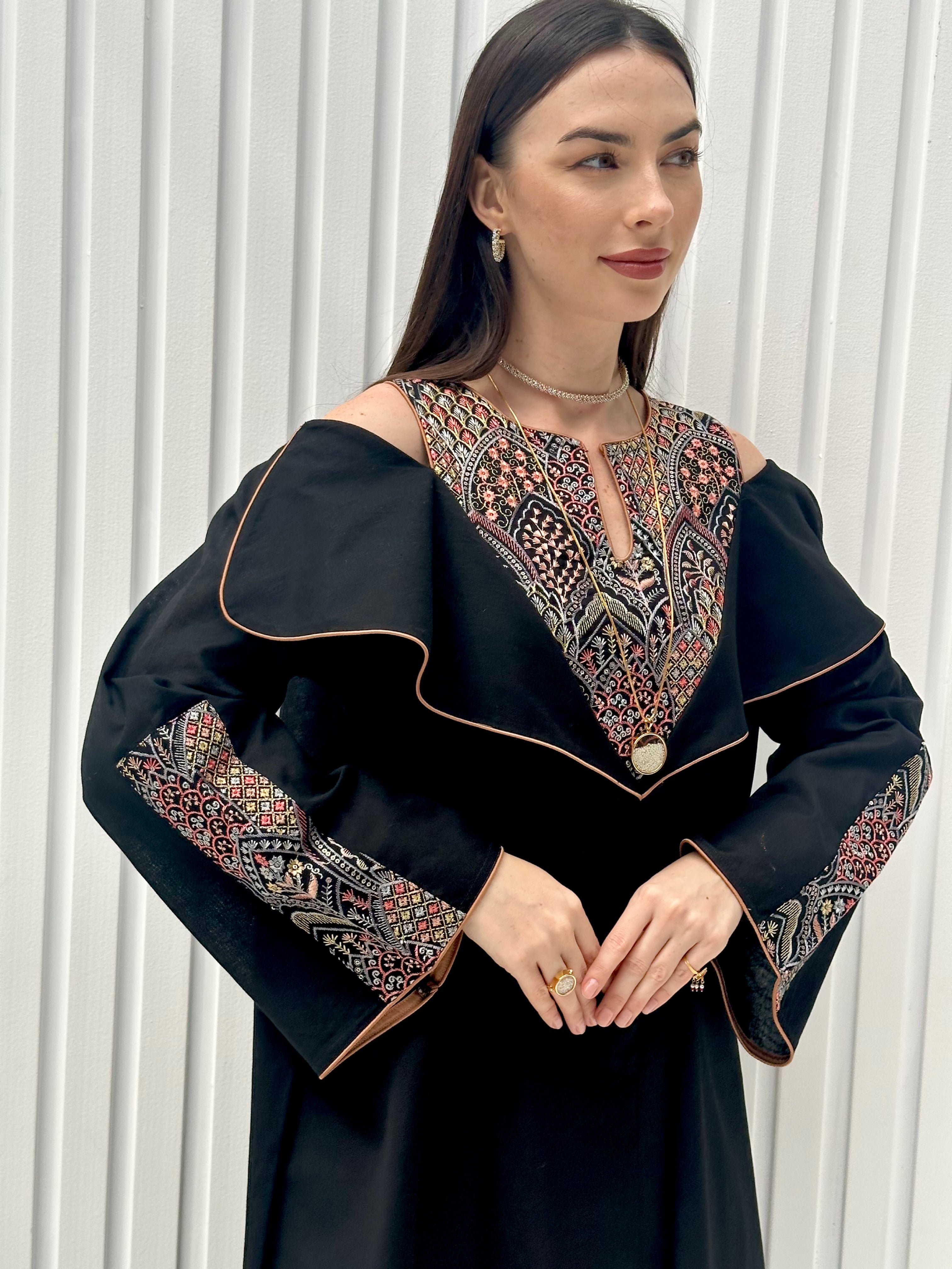 Black Embroidered Dress